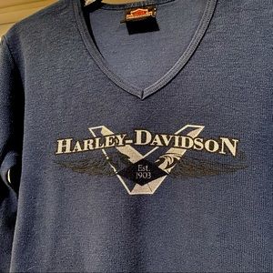 ‘Harley Davidson’ Vintage Women’s Medium Graphic V-Neck